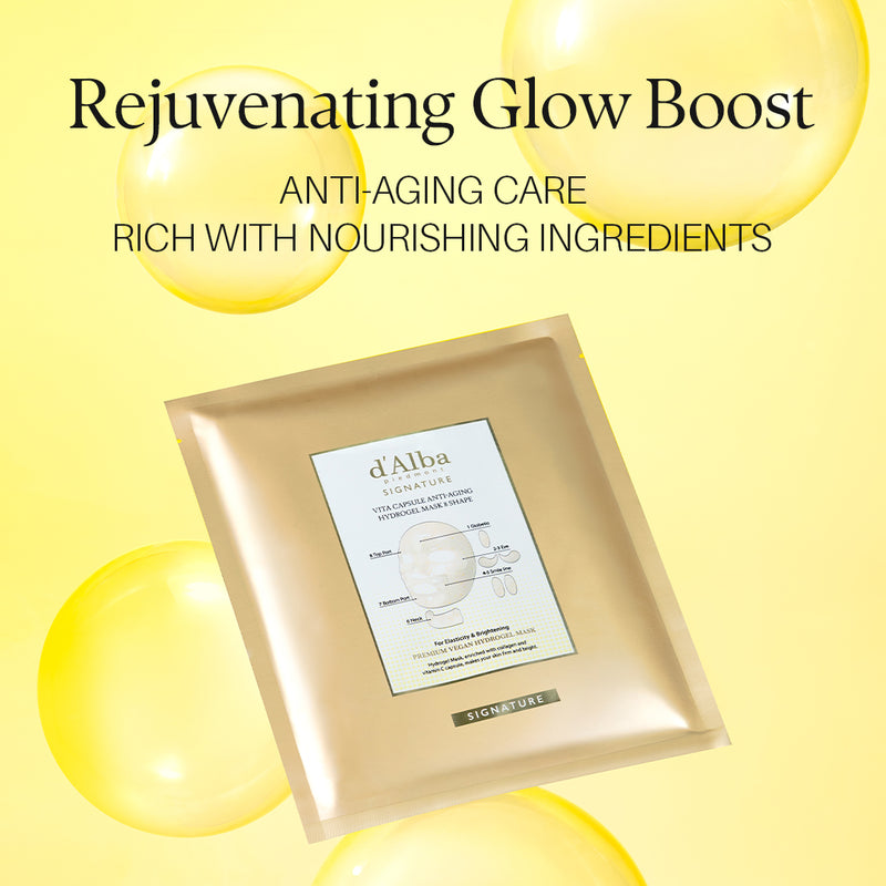 d'Alba Signature Vita Capsule Hydrogel Mask 8-Shape 1BOX (4 Sheets)