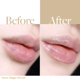 Difference between before/after applying d'Alba White Truffle Nourishing Serum Lip Balm