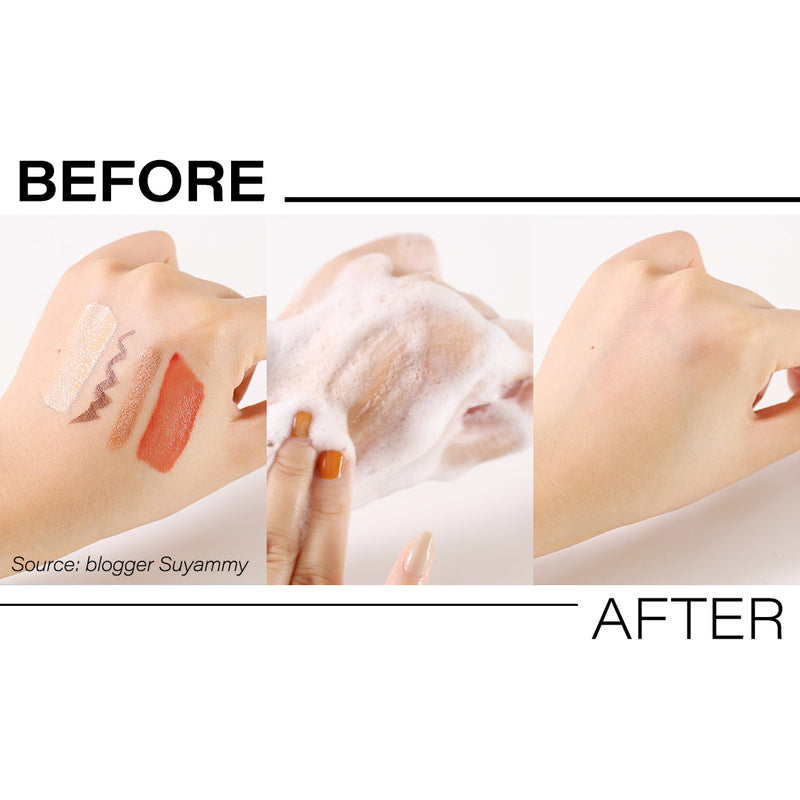  Difference between before/after applying d'Alba White Truffle Deep Clean Foam Cleanser