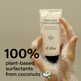 Photograph using d'Alba White Truffle Deep Clean Foam Cleanser with lots of bubbles