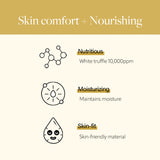 Benefits of Difference between before/after applying d'Alba White Truffle Nourishing Treatment Mask summarized in Keywords 