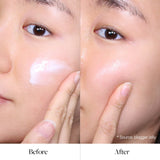 Difference between before/after applying d'Alba Ampoule Balm White Truffle Eco Moisturizing Cream