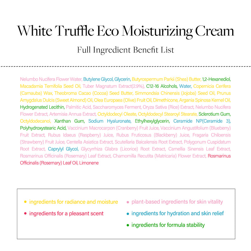 d'Alba Ampoule Balm White Truffle Eco Moisturizing Cream Full Ingredient Benefit List